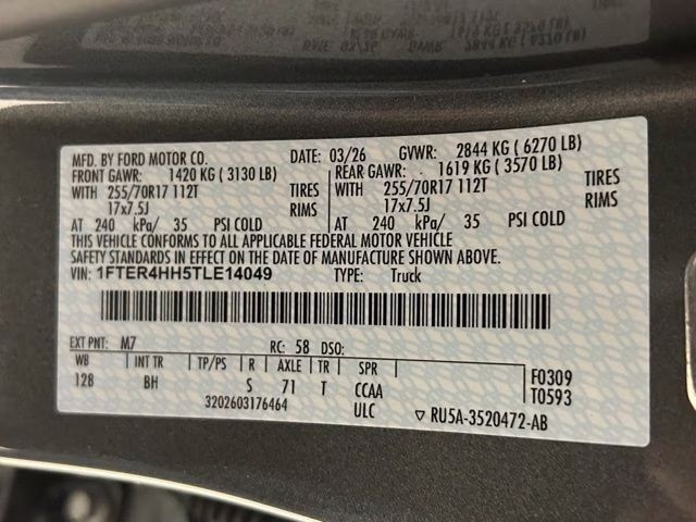 2026 Carbonized Gray Metallic Ford Ranger XLT 4X4 Truck