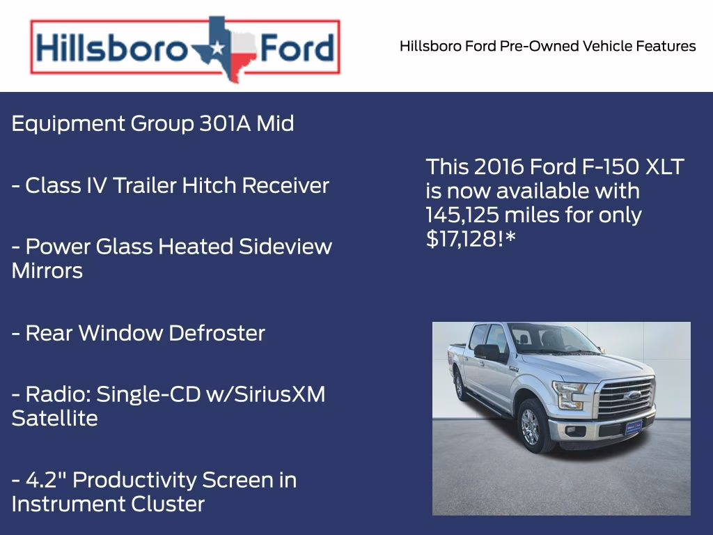 2016 Ingot Silver Metallic Ford F-150 XLT RWD Truck