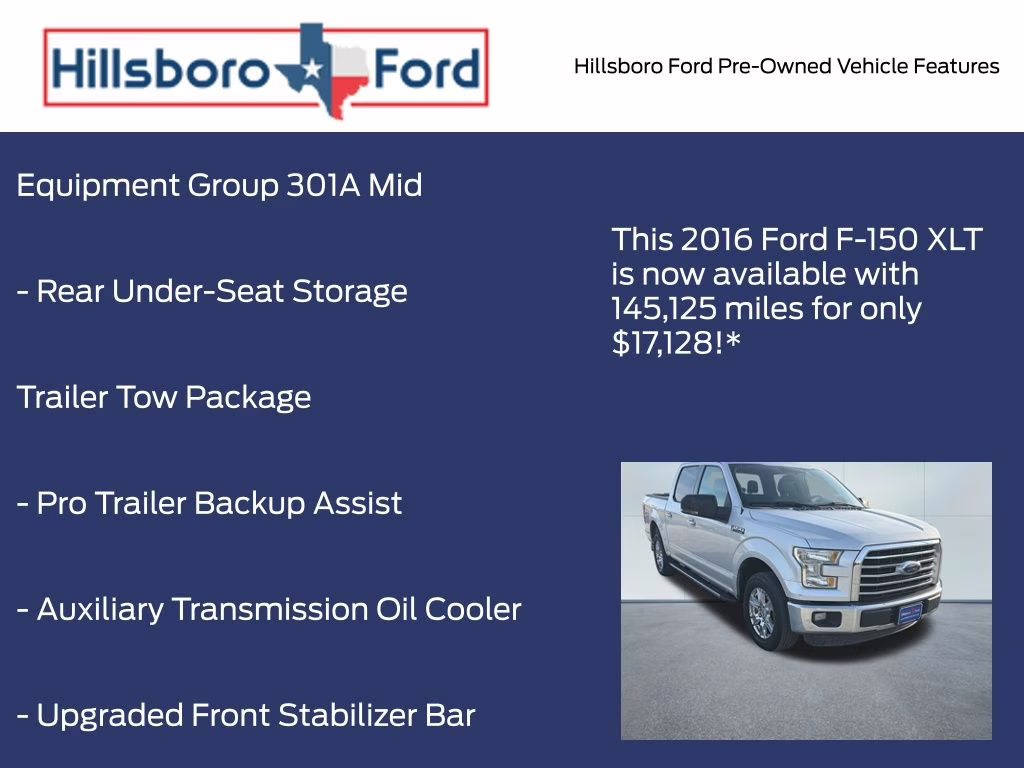 2016 Ingot Silver Metallic Ford F-150 XLT RWD Truck