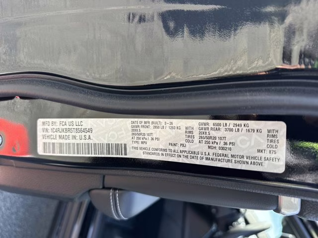 2026 Diamond Black Crystal Pearlcoat Jeep Grand Cherokee L Limited 4X4 SUV