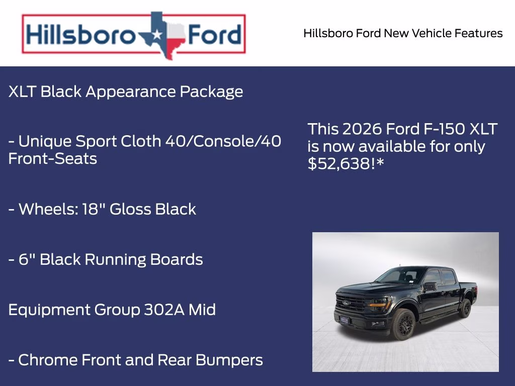 2026 Agate Black Metallic Ford F-150 XLT RWD Truck