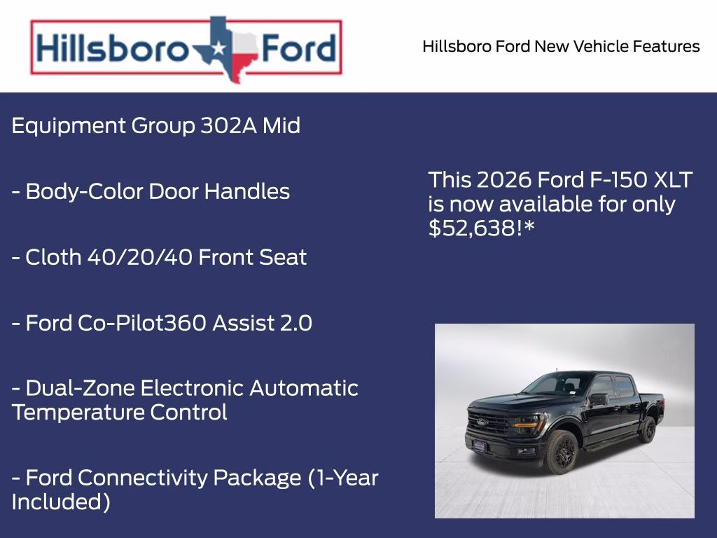 2026 Agate Black Metallic Ford F-150 XLT RWD Truck
