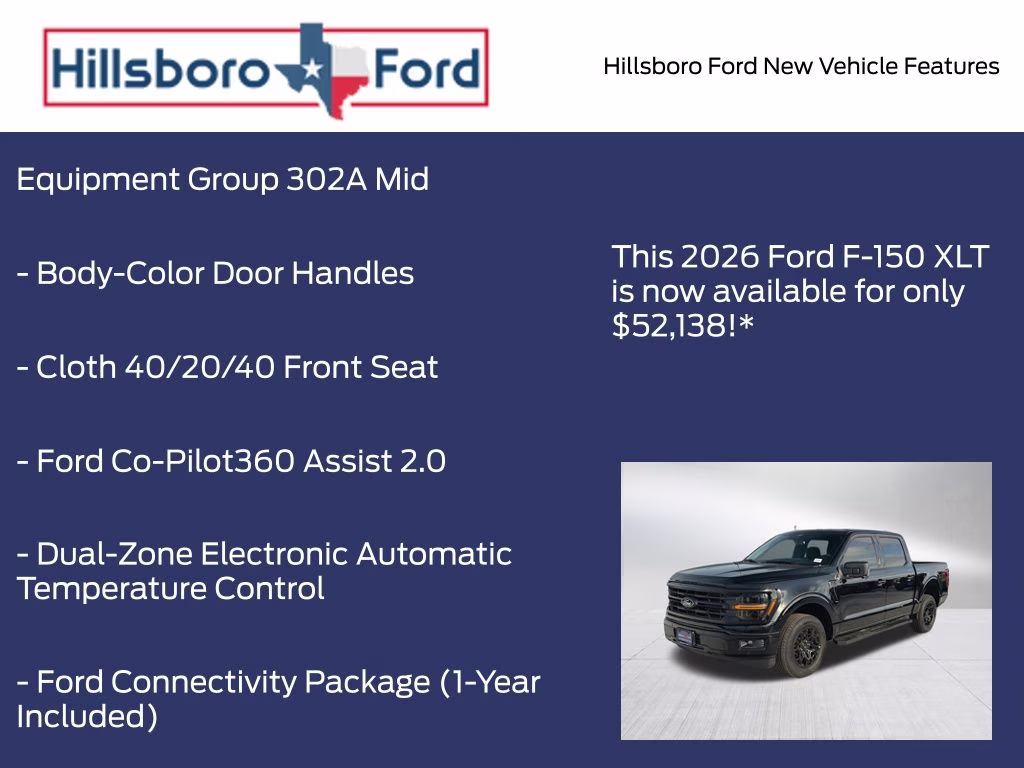 2026 Agate Black Metallic Ford F-150 XLT RWD Truck