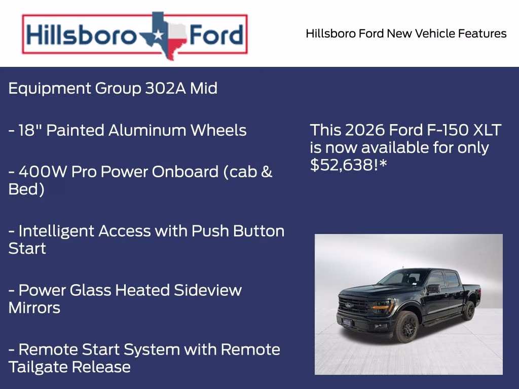 2026 Agate Black Metallic Ford F-150 XLT RWD Truck