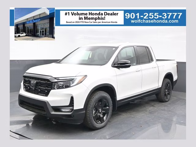 2026 Platinum White Pearl Honda Ridgeline Black Edition AWD Truck