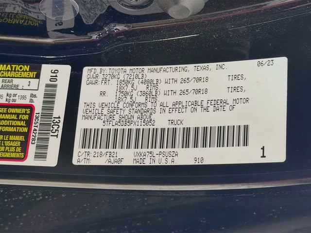 2023 Midnight Black Metallic Toyota Tundra SR5 4X4 Truck
