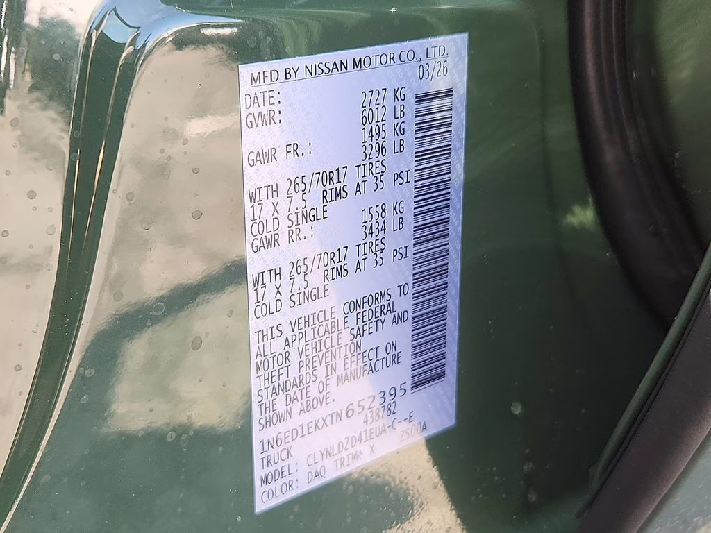 2026 Tactical Green Metallic Nissan Frontier PRO-4X 4X4 Truck