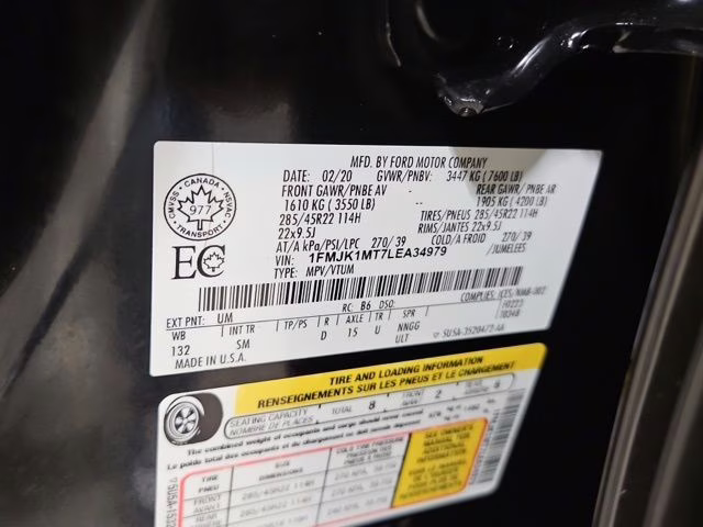 2020 Agate Black Ford Expedition Max Platinum 4X4 SUV