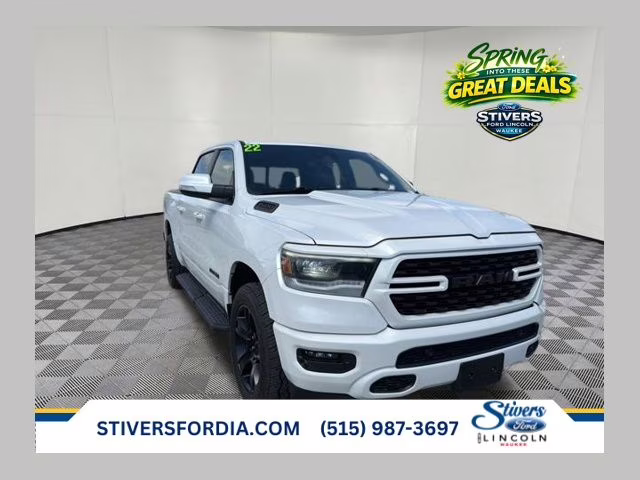 2022 Ivory White Tri-Coat Pearlcoat Ram 1500 Sport 4X4 Truck