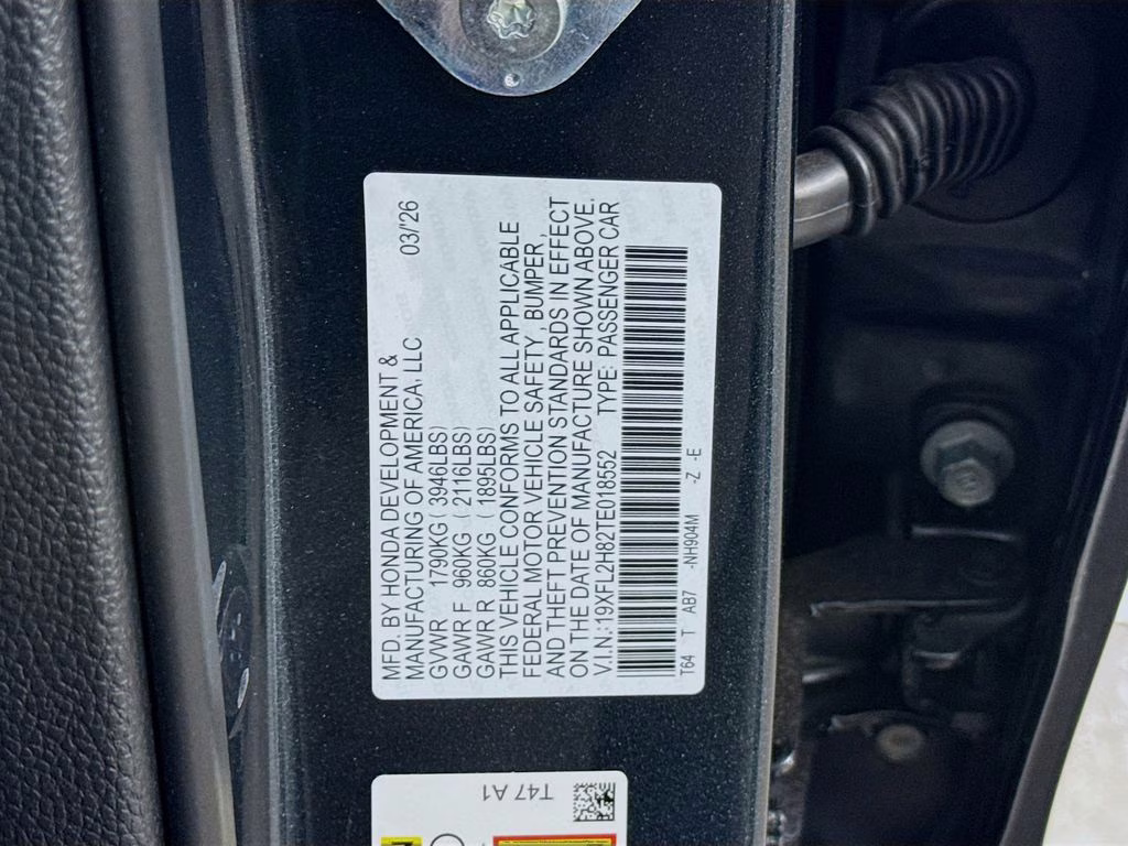 2026 Meteorite Gray Metallic Honda Civic Sport FWD Hatchback