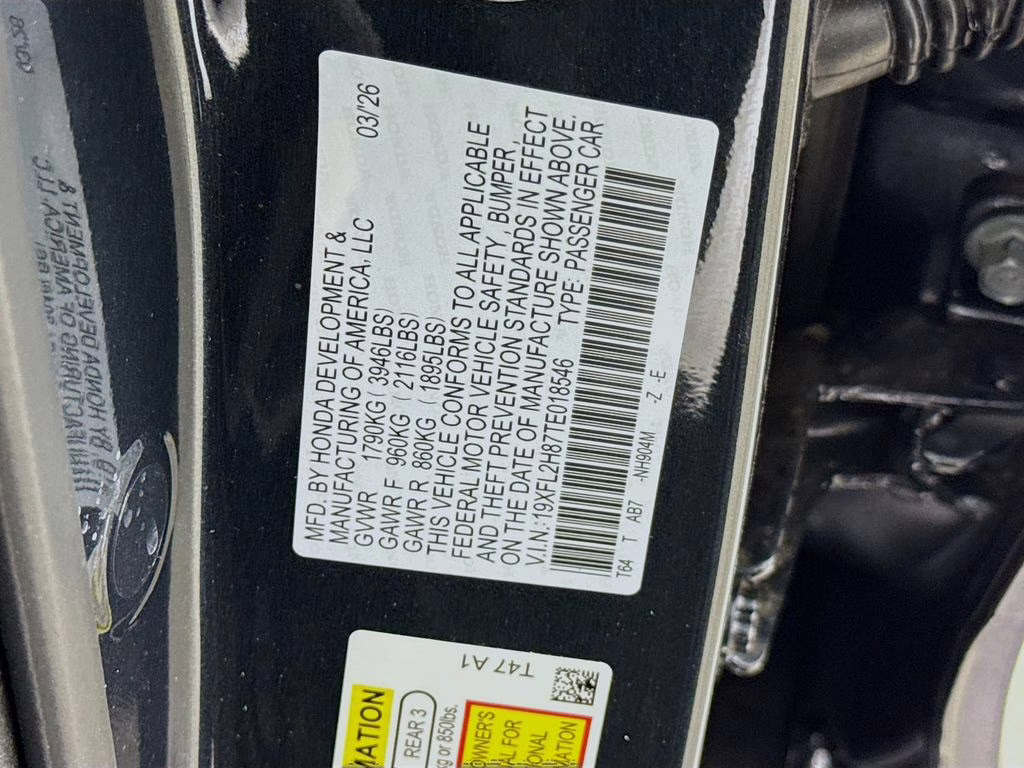 2026 Meteorite Gray Metallic Honda Civic Sport FWD Hatchback