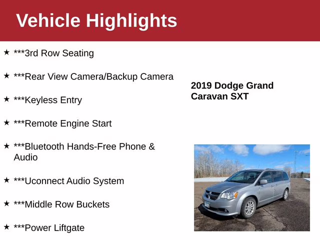 2019 Billet Clearcoat Dodge Grand Caravan SXT FWD Van