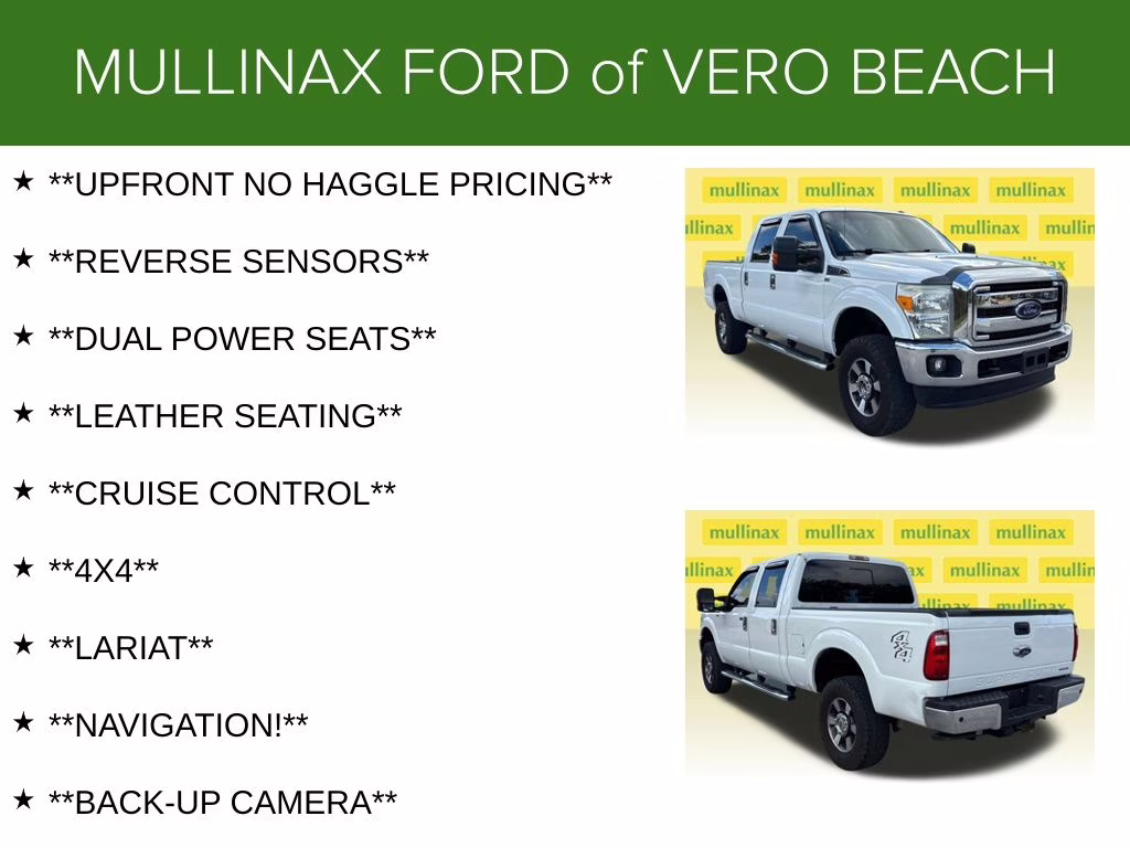 2015 Oxford White Ford Super Duty F-250 SRW Lariat 4X4 Truck