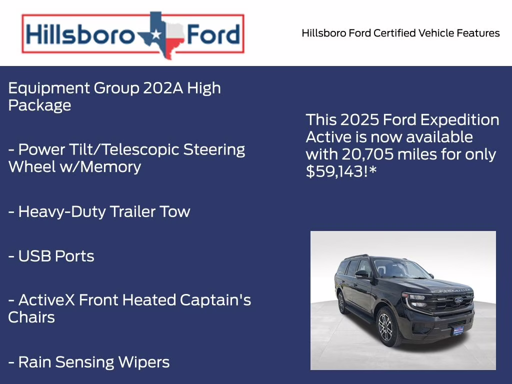 2025 Agate Black Metallic Ford Expedition Active 4X4 SUV