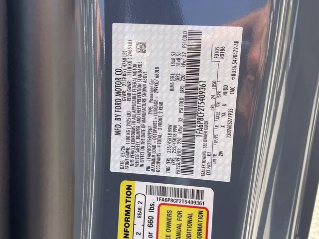 2026 Vapor Blue Metallic Ford Mustang GT RWD Coupe
