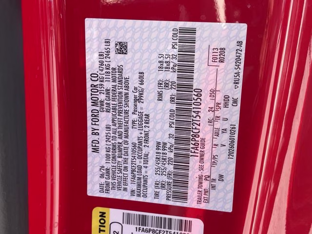 2026 Race Red Ford Mustang GT RWD Coupe