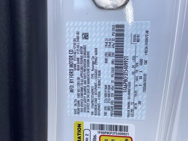 2026 Oxford White Ford Mustang GT RWD Coupe