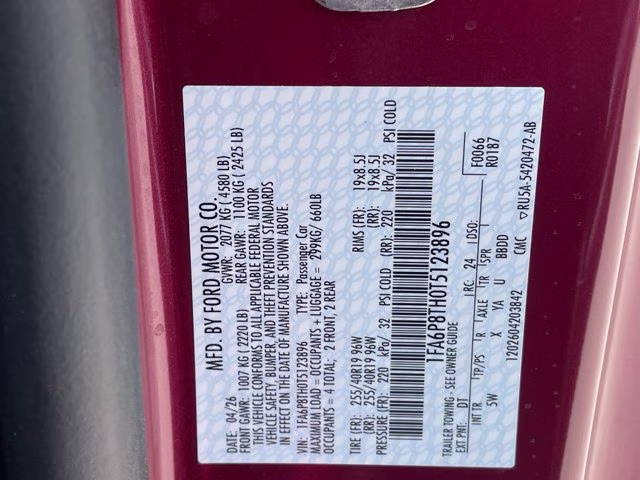 2026 Molten Magenta Metallic Tinted Clearcoat Ford Mustang EcoBoost Premium RWD Coupe