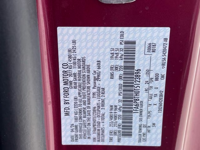 2026 Molten Magenta Metallic Tinted Clearcoat Ford Mustang EcoBoost Premium RWD Coupe