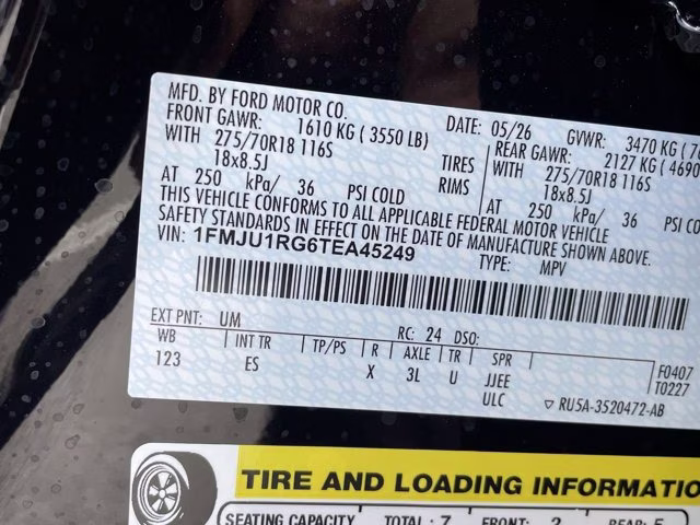 2026 Agate Black Metallic Ford Expedition Tremor 4X4 SUV