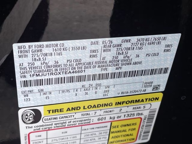 2026 Agate Black Metallic Ford Expedition Tremor 4X4 SUV