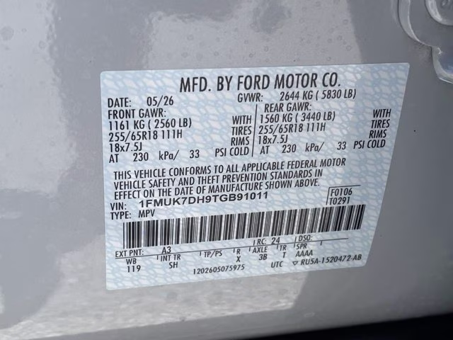 2026 Space White Metallic Ford Explorer Active w/200A Pkg RWD SUV