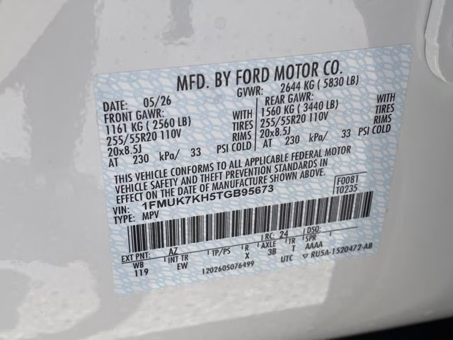 2026 Star White Metallic Tri-Coat Ford Explorer ST-Line RWD SUV