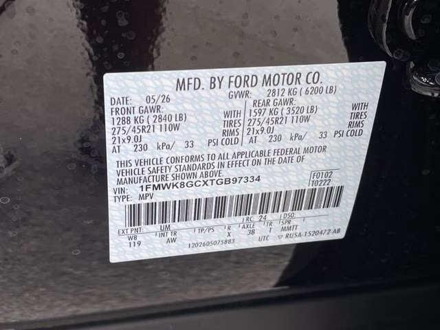 2026 Agate Black Metallic Ford Explorer ST 4X4 SUV