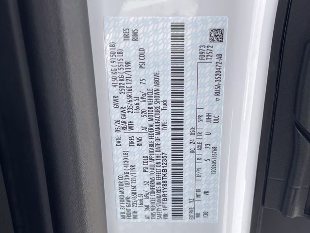 2026 Oxford White Ford Transit Cargo Van Base RWD Van