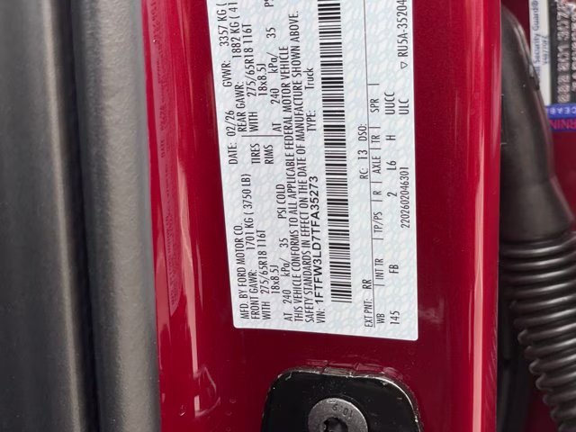 2026 Ruby Red Metallic Tinted Clearcoat Ford F-150 XLT 4X4 Truck