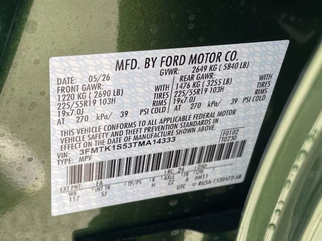 2026 Eruption Green Metallic Ford Mustang Mach-E Select AWD SUV