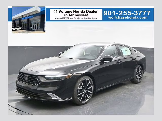 2026 Crystal Black Pearl Honda Accord Hybrid Touring FWD Sedan