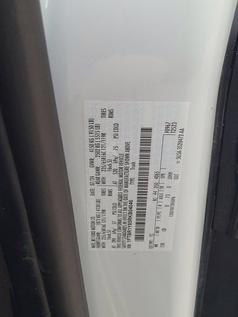 2024 Oxford White Ford Transit-250 Base RWD Van