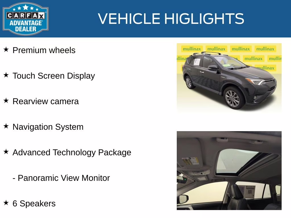 2016 Black Sand Pearl Toyota RAV4 Hybrid Limited AWD SUV