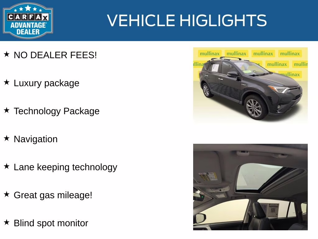 2016 Black Sand Pearl Toyota RAV4 Hybrid Limited AWD SUV