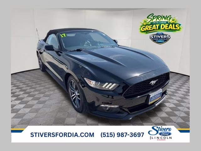 2017 Shadow Black Ford Mustang EcoBoost Premium RWD Convertible