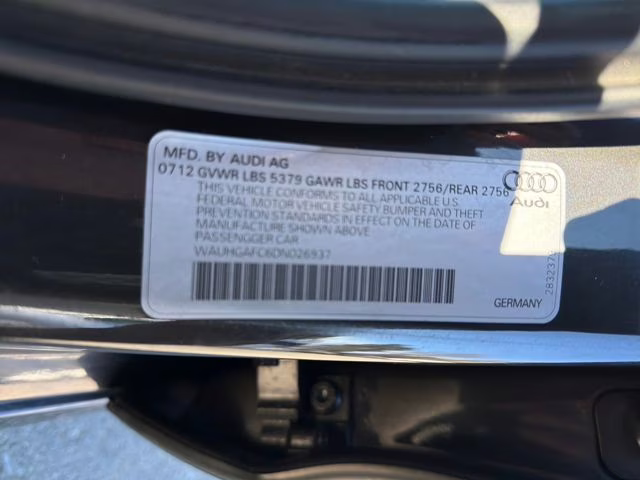 2013 Gray Metallic Audi A6 3.0T Prestige AWD Sedan