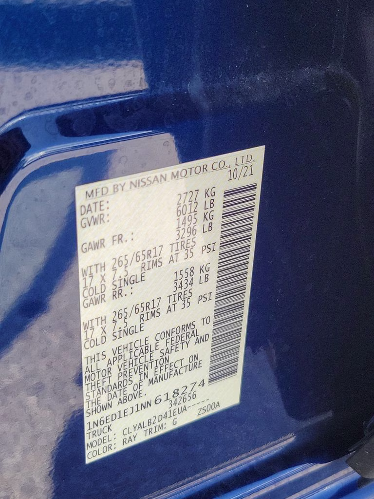 2022 Deep Blue Pearl Nissan Frontier SV RWD Truck