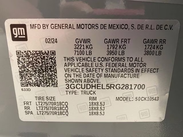 2024 Slate Gray Metallic Chevrolet Silverado 1500 ZR2 4X4 Truck