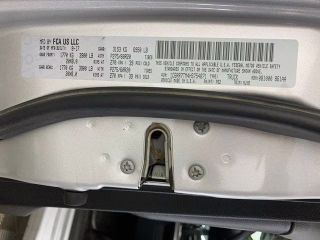 2017 Bright Silver Metallic Clearcoat Ram 1500 Big Horn 4X4 Truck