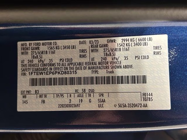 2023 Atlas Blue Metallic Ford F-150 XLT 4X4 Truck