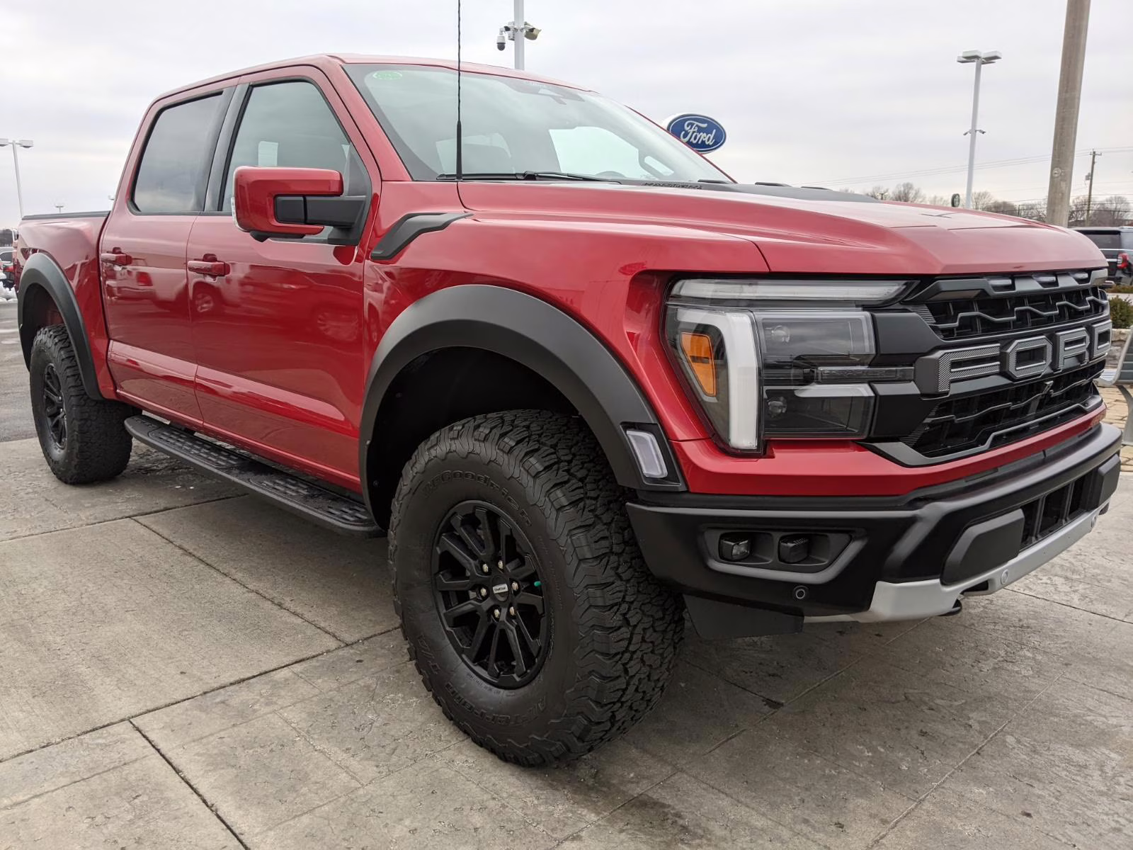 2025 Rapid Red Metallic Tinted Clearcoat Ford F-150 Raptor 4X4 Truck