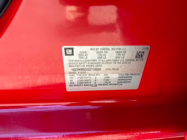 2016 Red Hot Chevrolet Silverado 1500 WT 4X4 Truck