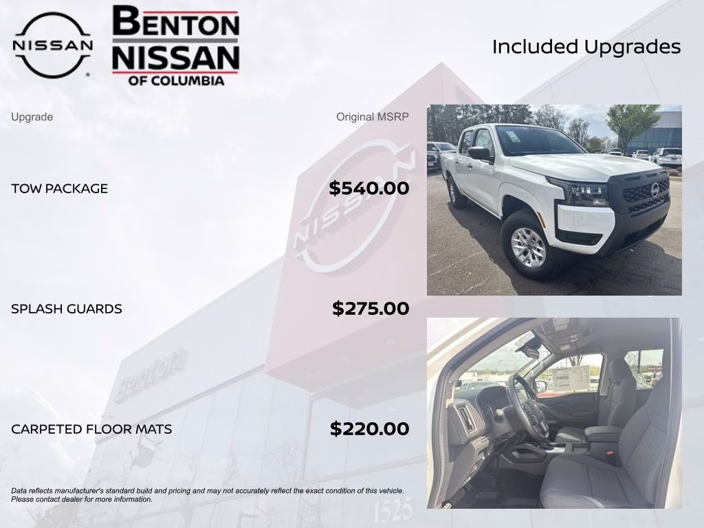 2026 Glacier White Nissan Frontier S 4X4 Truck