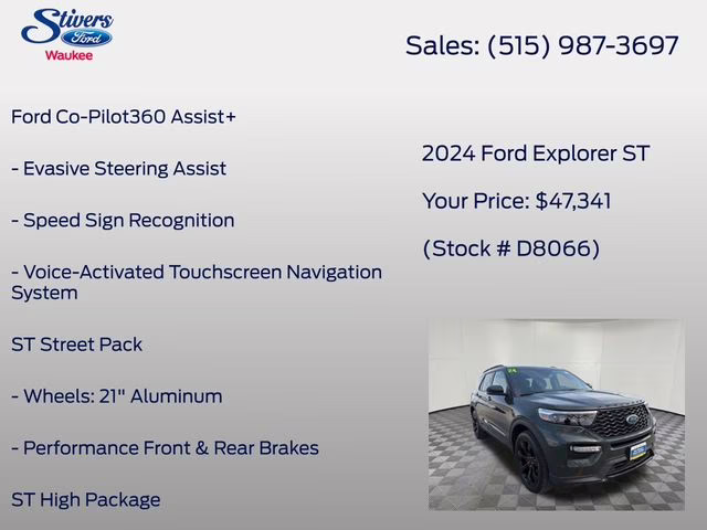 2024 Forged Green Metallic Ford Explorer ST 4X4 SUV