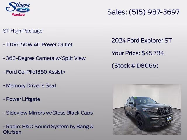 2024 Forged Green Metallic Ford Explorer ST 4X4 SUV