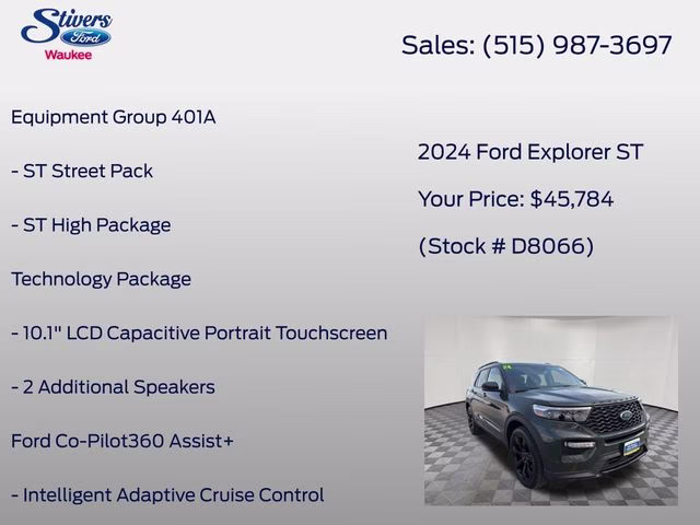 2024 Forged Green Metallic Ford Explorer ST 4X4 SUV