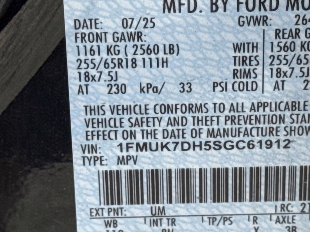 2025 Black Metallic Ford Explorer Active RWD SUV