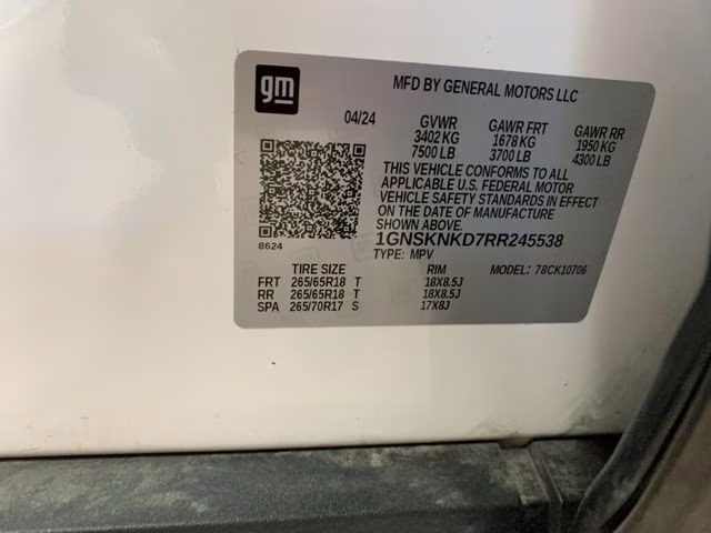 2024 Summit White Chevrolet Tahoe LT 4X4 SUV