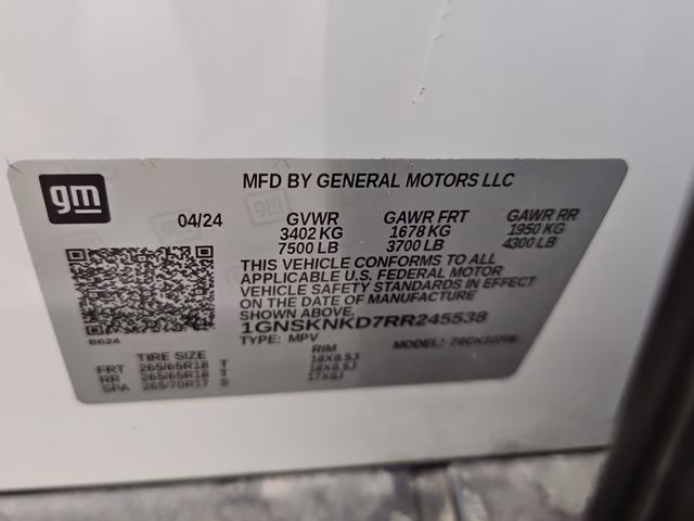 2024 Summit White Chevrolet Tahoe LT 4X4 SUV